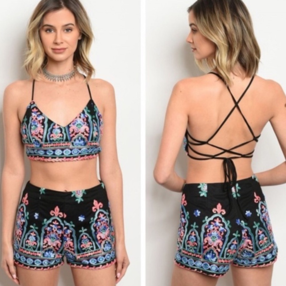Aztec Two Piece‎ Lace Back Set